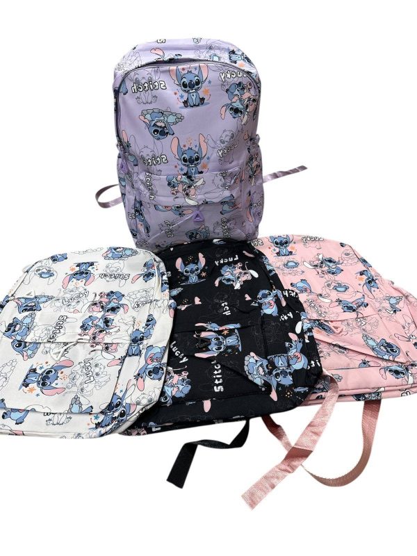 Mochila escolar Stitch 28 x 38 cm (A2007)